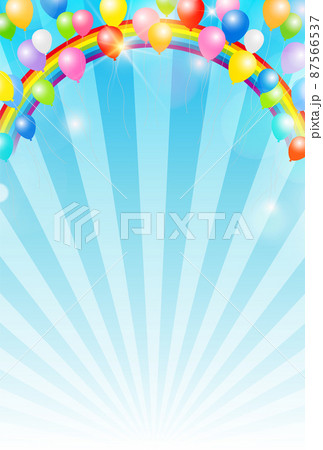 空　風船　虹　背景 87566537