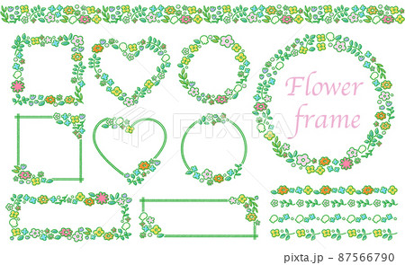 かわいくておしゃれなお花の装飾フレームセット 87566790