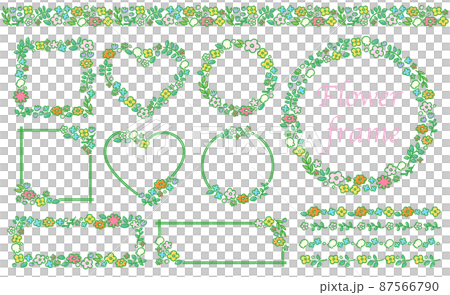 かわいくておしゃれなお花の装飾フレームセット 87566790