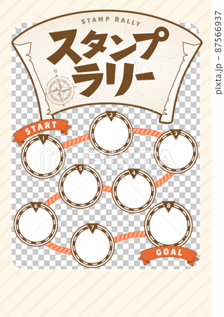 Treasure map style stamp rally mount vector illustration set 87566937