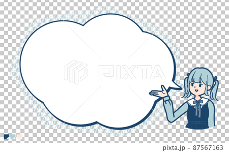 一位穿著哥特式洛麗塔服裝的年輕女子在講話泡泡中解釋的插圖 87567163