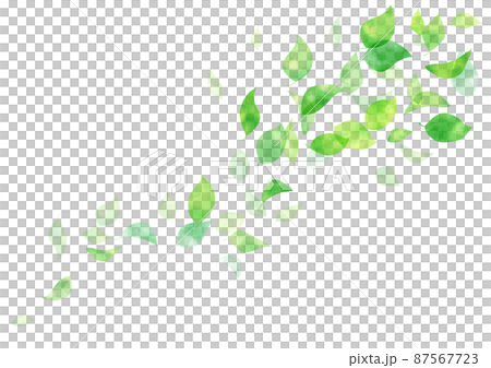 水彩　手書き　新緑フレーム　背景 87567723