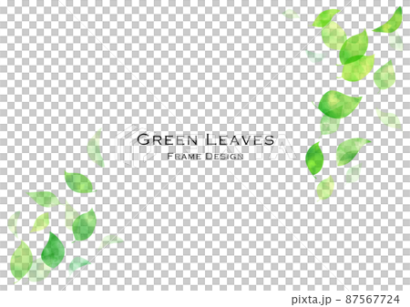 水彩　手書き　新緑フレーム　背景 87567724