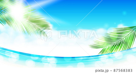 新緑　海　葉　背景 87568383