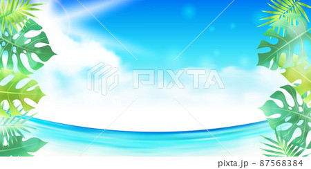 新緑　海　葉　背景 87568384