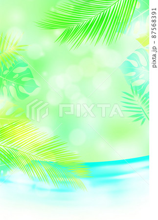 新緑　海　葉　背景 87568391