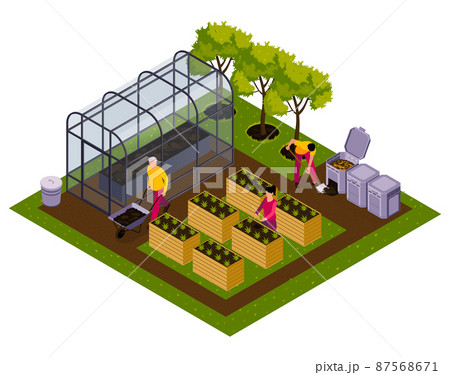 Farm Work Isometric Illustration 87568671