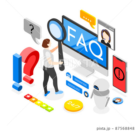 Customer Support Isometric Composition 87568848