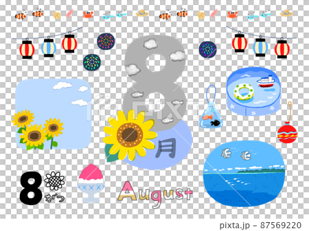 月のアイコン8月の行事季節のイメージ 87569220
