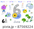 月のアイコン6月の行事季節のイメージ 87569224