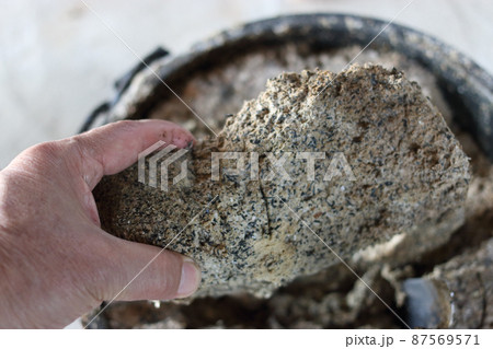 骨粉、種粕使ったぼかし肥作り兼気性発酵　五か月ぶり開封 87569571