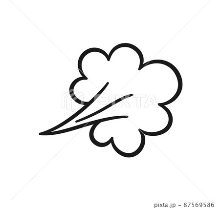 Comic fart cloud. Bad stink balloon. Explosion, angry breath. Cloud of smoke gas in comic style. Funny flatulence symbol. Vector illustration isolated on white background 87569586