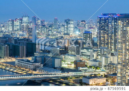 晴海の湾岸夜景 87569591
