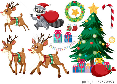 Christmas set with tree and decorations 87570953