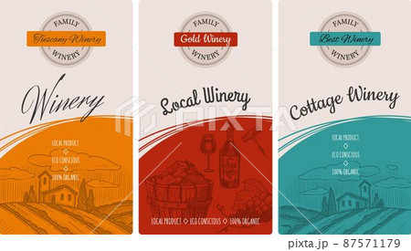 Local and cottage winery, brewing wine drink label 87571179
