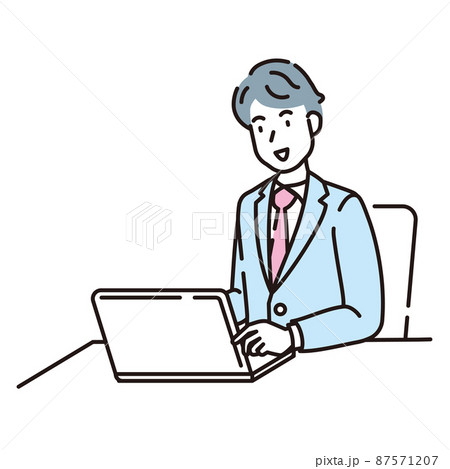 人物イラスト　線画 87571207