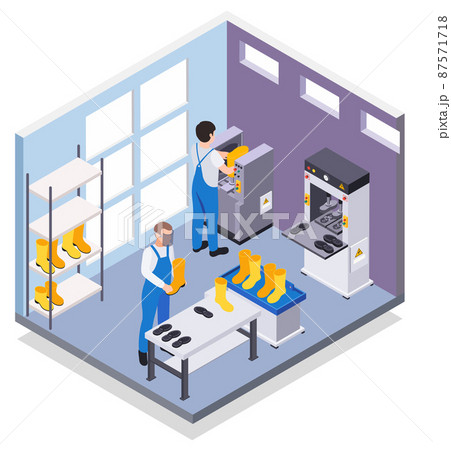Rubber Production Isometric Composition 87571718