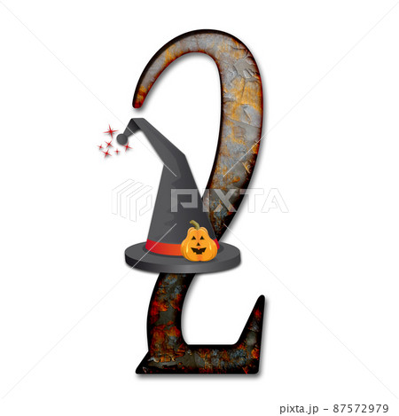 3D render of  halloween numer with hat 87572979