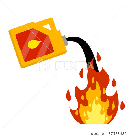 Canister with fuel. Red gas tank. Container with oil. Flammable object Canister with fuel. Red gas tank. Container with oil. Flammable object 87573482
