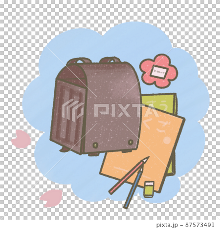 Illustration of preparation for school bag with pastel colors and gentle shades Illustration of preparation for school bag with pastel colors and gentle shades 87573491