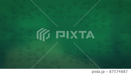 Image of network of connections over green background Image of network of connections over green background 87574887