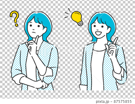 悩む・解決する女性 87575855