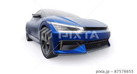 Newest electric family crossover (SUV) for the city. 3d illustration. 87576655