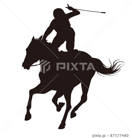 競馬シルエット 87577480