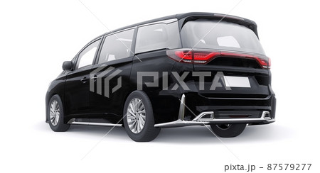 Black Minivan family city car. Premium Business Car. 3D illustration 87579277