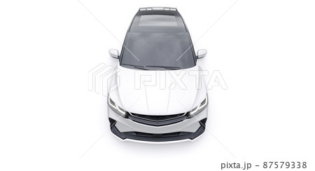 White sports compact car SUV. 3d render illustrration 87579338