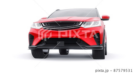 Red sports compact car SUV. 3d render illustrration 87579531