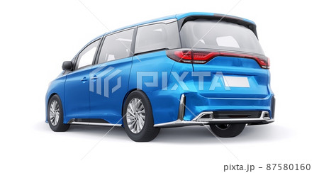 Blue Minivan family city car. Premium Business Car. 3D illustration 87580160