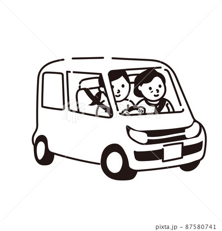 イラストベクター　車を運転する女性 87580741