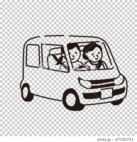 イラストベクター　車を運転する女性 87580741