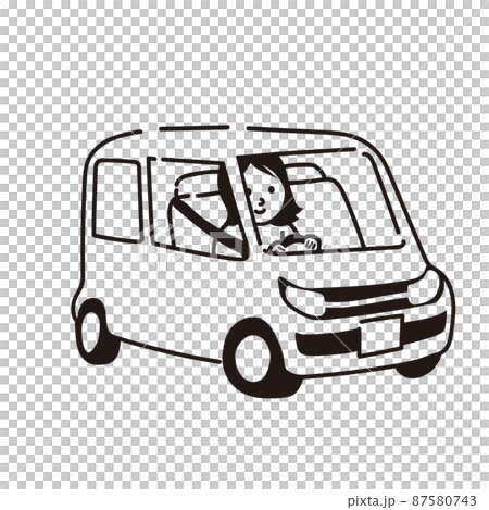 Illustration vector woman driving a car 87580743