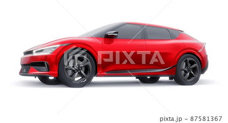 Newest electric family crossover for the city. 3d illustration. 87581367