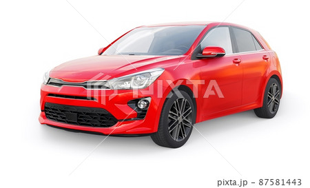 Compact urban family hatchback. 3d illustrration. 87581443