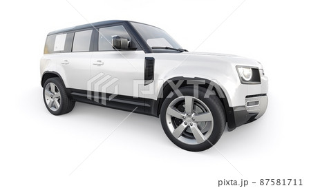 Tula, Russia. February 16, 2022: Land Rover Defender 2020. Expedition SUV for rural areas and outdoor activities. 3d render Tula, Russia. February 16, 2022: Land Rover Defender 2020. Expedition SUV for rural areas and outdoor activities. 3d render 87581711