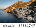 Aerial view of Positano, a little town along Amalfi Coast 87581747
