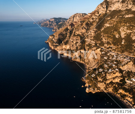 Aerial view of Positano, a little town along Amalfi Coast 87581756
