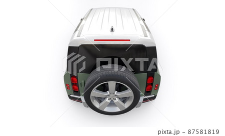 Tula, Russia. February 16, 2022: Land Rover Defender 2020. Expedition SUV for rural areas and outdoor activities. 3d render 87581819