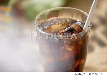 アイスコーヒー 紙製ストロー SDGs アイスコーヒー 紙製ストロー SDGs 87581942