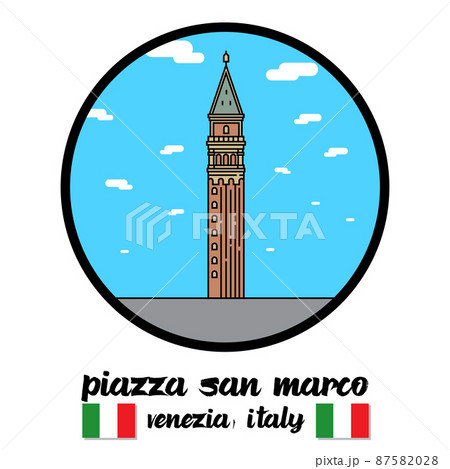 Circle Icon line Piazza San Marco. vector illustration 87582028