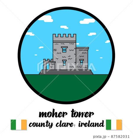 Circle Icon line Moher Tower. vector illustration 87582031