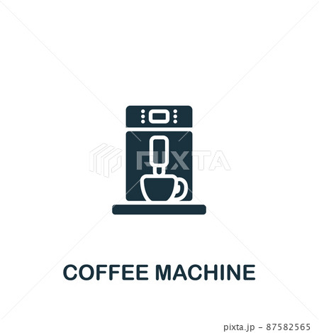 Coffee Machine icon. Monochrome simple icon for templates, web design and infographics 87582565