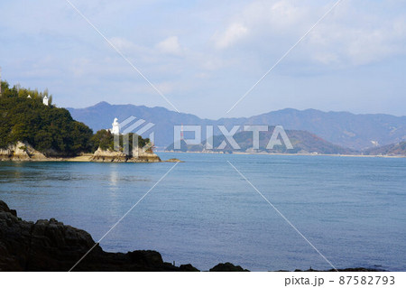 大浜埼灯台と布刈瀬戸1 広島県尾道市因島 大浜埼灯台と布刈瀬戸1 広島県尾道市因島 87582793