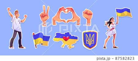 Freedom for Ukraine stickers, opposition symbols 87582823