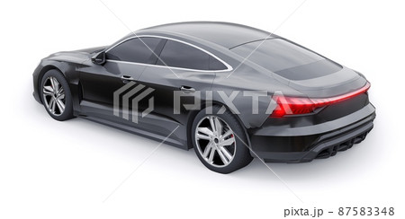 Premium electric sports sedan. Car isolated on white background. 3d rendering. 87583348