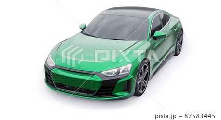 Premium electric sports sedan. Car isolated on white background. 3d rendering. Premium electric sports sedan. Car isolated on white background. 3d rendering. 87583445