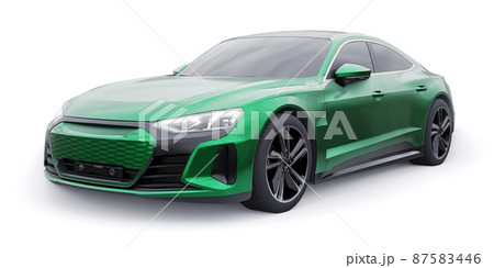 Premium electric sports sedan. Car isolated on white background. 3d rendering. Premium electric sports sedan. Car isolated on white background. 3d rendering. 87583446